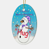 Frohe Weihnacht-Umarmung Keramikornament (Links)