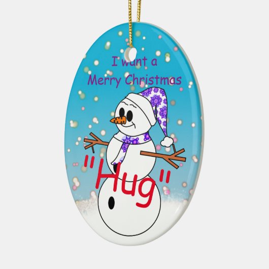 Frohe Weihnacht-Umarmung Keramikornament (Links)