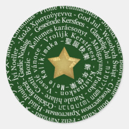 Frohe Weihnacht-unterschiedlicher Sprachaufkleber Runder Aufkleber