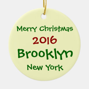 FROHE WEIHNACHT-VERZIERUNG 2016 NEW YORK BROOKLYN KERAMIK ORNAMENT