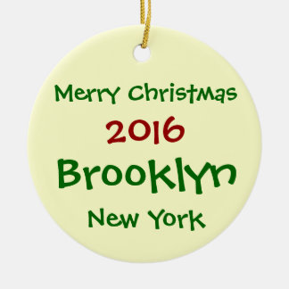 FROHE WEIHNACHT-VERZIERUNG 2016 NEW YORK BROOKLYN KERAMIK ORNAMENT