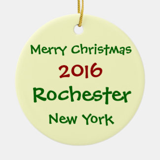 FROHE WEIHNACHT-VERZIERUNG 2016 ROCHESTERS NEW KERAMIK ORNAMENT
