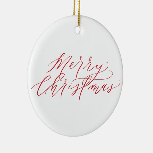 Frohe Weihnacht-Verzierung - rote Kalligraphie Keramikornament (Rechts)