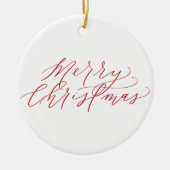 Frohe Weihnacht-Verzierung - rote Kalligraphie Keramikornament (Vorne)