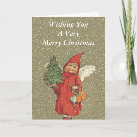 Frohe Weihnacht-viktorianischer kleines Feiertagskarte (Vorderseite)