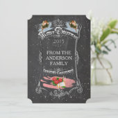 Frohe Weihnacht-Vintage Tafel Feiertagskarte (Stehend Vorderseite)