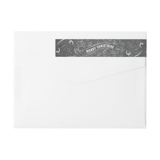 Frohe Weihnacht-Vintages Tafel-Adressen-Etikett (Rückseite)