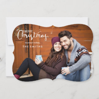 Frohe Weihnacht-volles Foto-flache Feiertagskarte