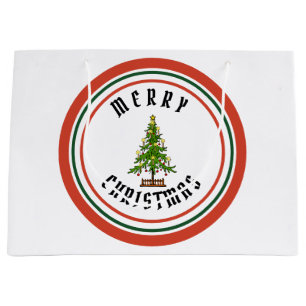 FROHE WEIHNACHT-WEIHNACHTSBAUM Geschenk-Tasche Große Geschenktüte