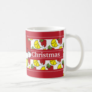 Frohe Weihnacht-Weihnachtsmannmütze-Tennis-Ball Kaffeetasse
