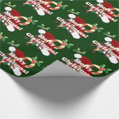 Frohe Weihnacht-Weihnachtsmannmütze, Zuckerstange, Geschenkpapier (Ecke)