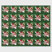 Frohe Weihnacht-Weihnachtsmannmütze, Zuckerstange, Geschenkpapier (Flach)