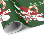 Frohe Weihnacht-Weihnachtsmannmütze, Zuckerstange, Geschenkpapier (Rolleneckpunkt)