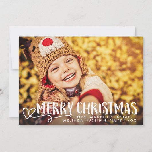 Frohe Weihnacht-Weiß 2018 Feiertagskarte (Vorderseite)