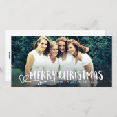 Frohe Weihnacht-weiße Feiertagskarte (Vorne/Hinten)