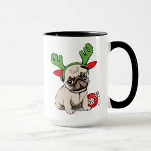 Frohe Weihnacht-Welpen-Mops Tasse