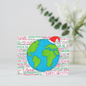 Frohe Weihnacht-Weltsprachpostkarte Feiertagspostkarte (Stehend Vorderseite)