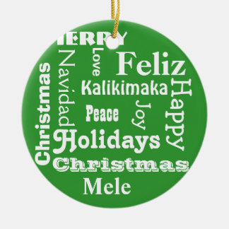 Frohe Weihnacht-Wort-Kunst-Weihnachtsverzierung Keramikornament