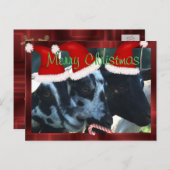 Frohe Weihnacht-Ziegen-Postkarte fertigen Feiertagspostkarte (Vorne/Hinten)