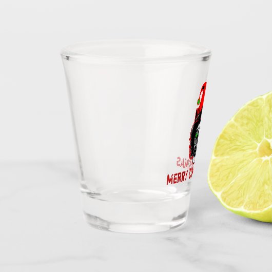 Frohe Weihnacht-Zombie-Elf Schnapsglas (Links)