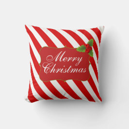 Frohe Weihnacht-Zuckerstange-Streifen Kissen