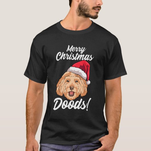 Frohe Weihnachtdoods Funny Goldendoodle Mama Vater T-Shirt (Vorderseite)