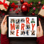 Frohe Weihnachten 10 Foto Collage fett modern rot