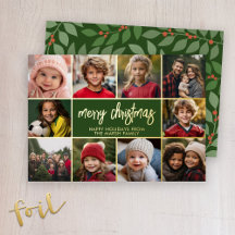 Frohe Weihnachten - 10 Foto - Modernes Script Gold
