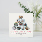 Frohe Weihnachten 10 Foto Square Red Green Card Karte (Stehend Vorderseite)