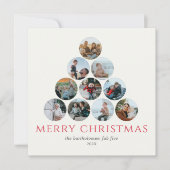 Frohe Weihnachten 10 Foto Square Red Green Card Karte (Vorderseite)