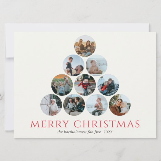 Frohe Weihnachten 10 Foto Tree Green Red (Vorderseite)