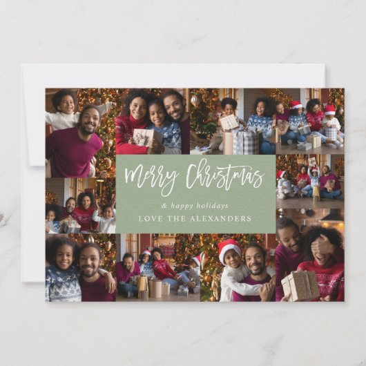 Frohe Weihnachten 10 Multi Foto - Grün P (Vorderseite)