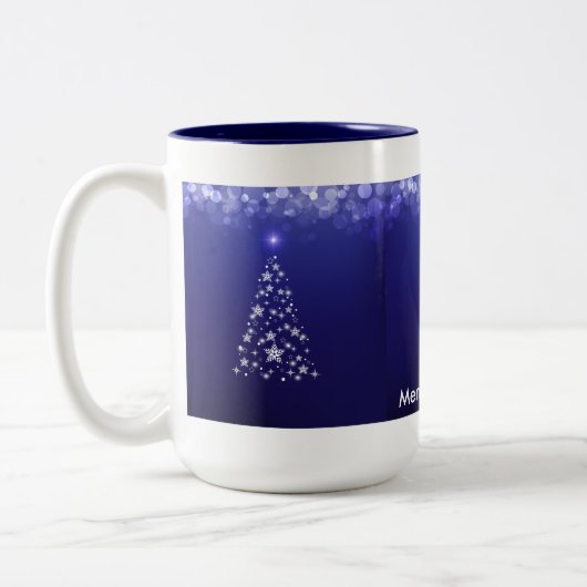 Frohe Weihnachten 15 oz Zwei-Tonen-Tasse Zweifarbige Tasse (Links)