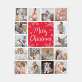 Frohe Weihnachten 16 Foto Collage Familie Fleecedecke (Vorderseite)