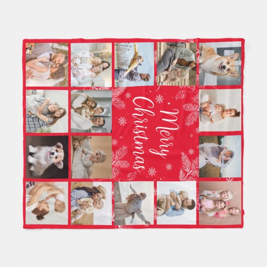 Frohe Weihnachten 16 Foto Familienkollektion Fleecedecke (Vorderseite (Horizontal))