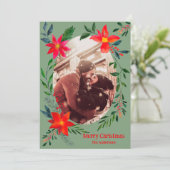 Frohe Weihnachten 1 Foto Aquarell Blumenurlaub (Stehend Vorderseite)