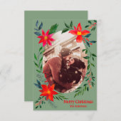 Frohe Weihnachten 1 Foto Aquarell Blumenurlaub Dankeskarte (Vorne/Hinten)