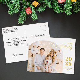 Frohe Weihnachten 1 Foto Bogen modern minimalistis Folien Feiertagspostkarte