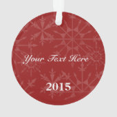 Frohe Weihnachten 1 Foto-rote Schneeflocke/Text Ornament (Rückseite)