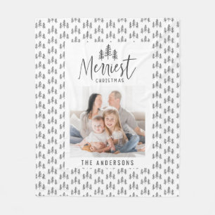 Frohe Weihnachten 1 Foto rustikale Hand gezogen Ba Fleecedecke