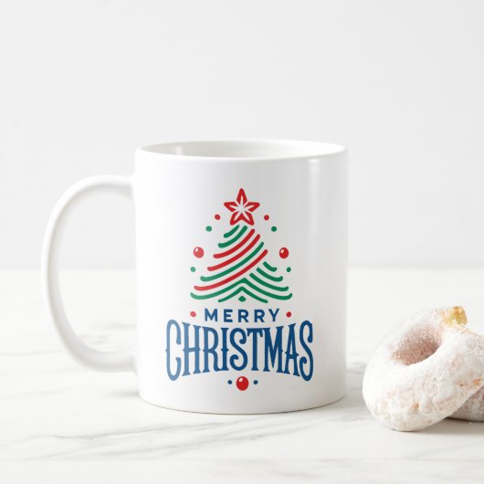 Frohe Weihnachten 1 Kaffeetasse (Mit Donut)
