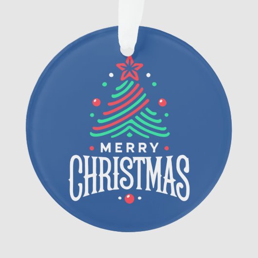 Frohe Weihnachten 1 Ornament (Vorderseite)