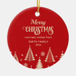 Frohe Weihnachten 200 Jahre Rotbeige Bäume Foto Keramik Ornament