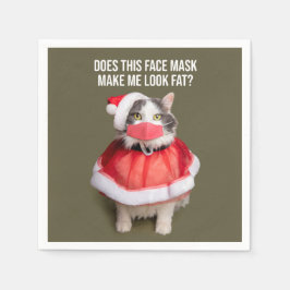 Frohe Weihnachten 2020 Fett Katze im Gesicht Maske Serviette