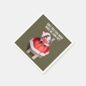 Frohe Weihnachten 2020 Fett Katze im Gesicht Maske Serviette (Ecke)