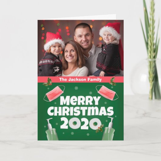 Frohe Weihnachten 2020 Gesichtsmasken Hand Sanitiz (Vorderseite)