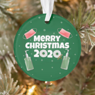 Frohe Weihnachten 2020 Gesichtsmasken Hand Sanitiz Ornament