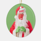 Frohe Weihnachten 2020 Santa Hand Sanitäter TP Keramik Ornament (Links)