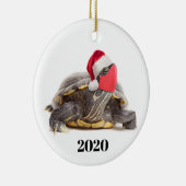 Frohe Weihnachten 2020 Schildkröte im Gesicht Mask Keramik Ornament (Rechts)