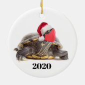 Frohe Weihnachten 2020 Schildkröte im Gesicht Mask Keramik Ornament (Hinten)